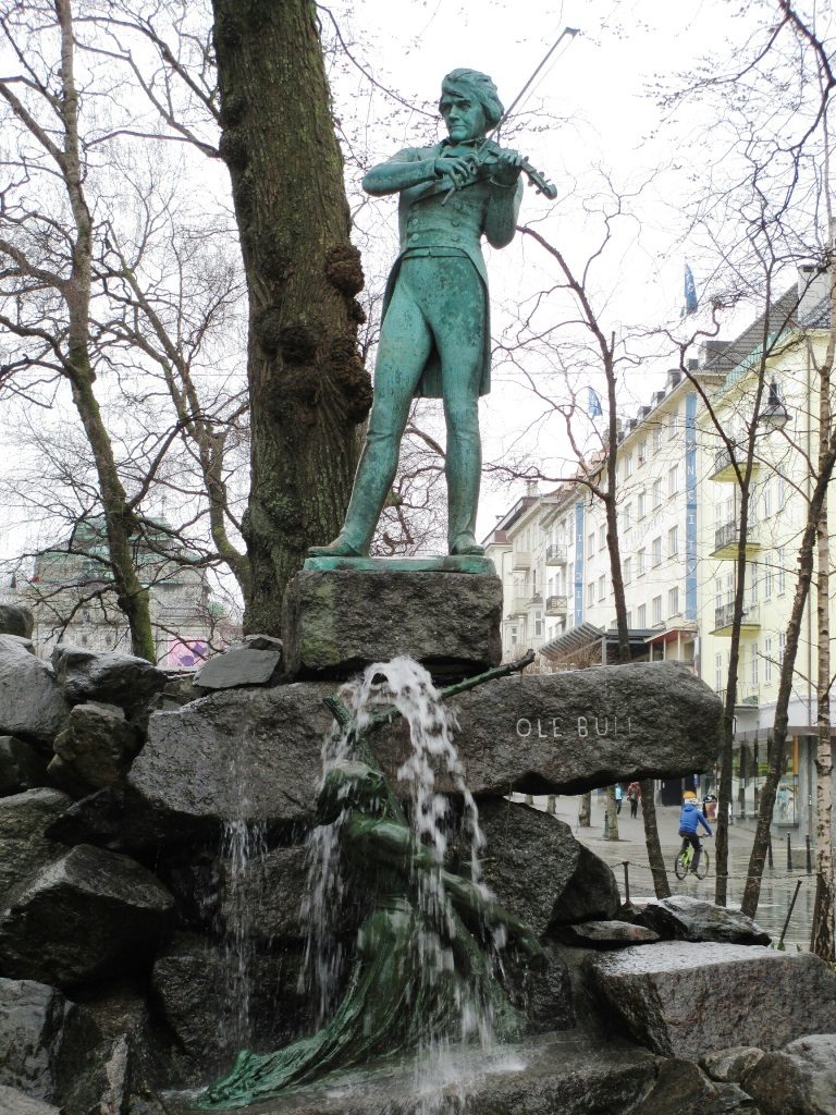 Ole Bull statue in Bergen, Norway. Photo: Doug Tomren