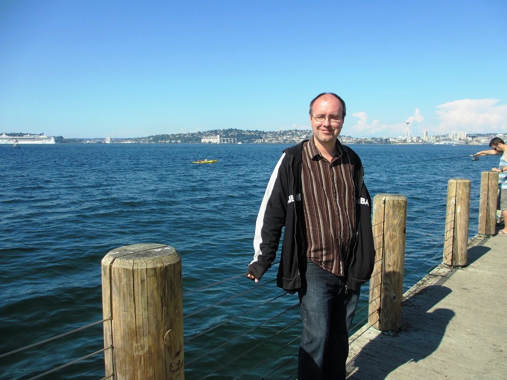 Erik Tomren on West Seattle pier.