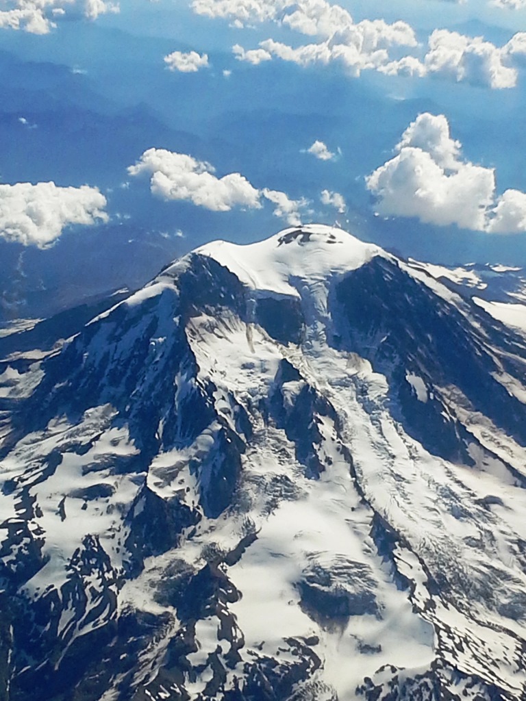 Mt. Rainier from the sky. Southwest Airlines flight from Phoenix, AZ to Seattle, WA.