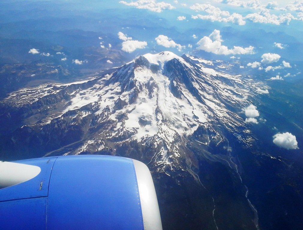 Photo of Mt. Rainier, taken while on board Southwest Airlines flight, Phoenix to Seattle.
