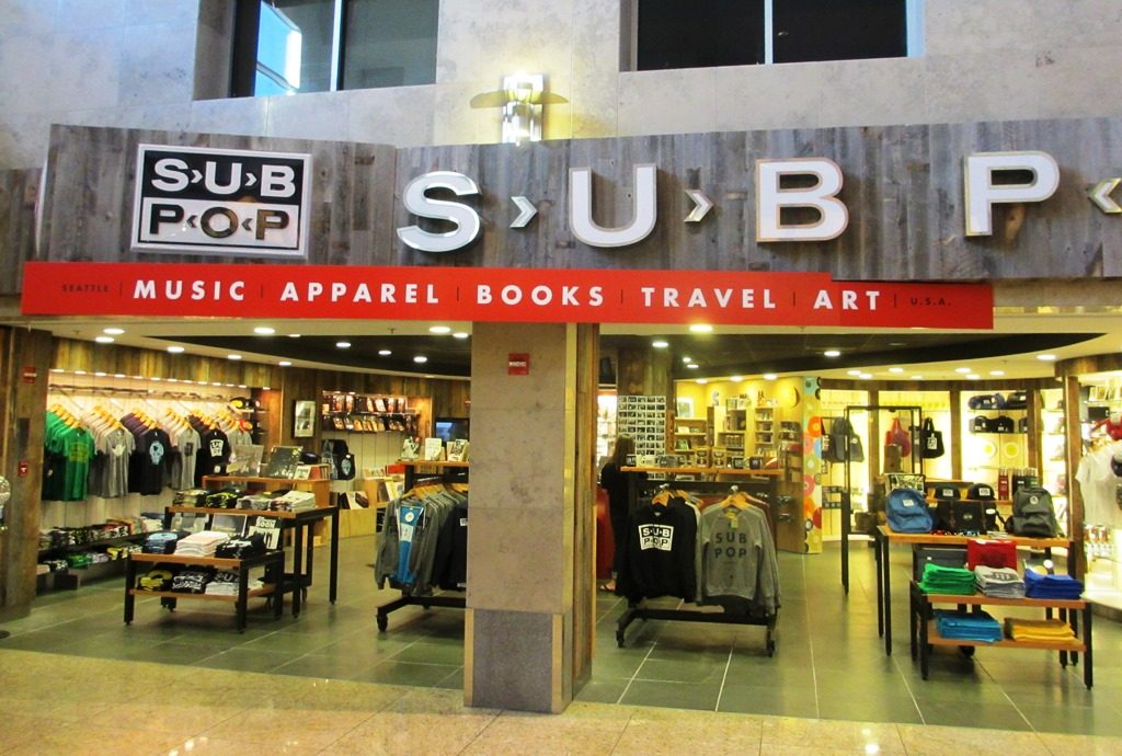 The entrance to the Sub Pop Airport Store, located in Sea-Tac Airport.