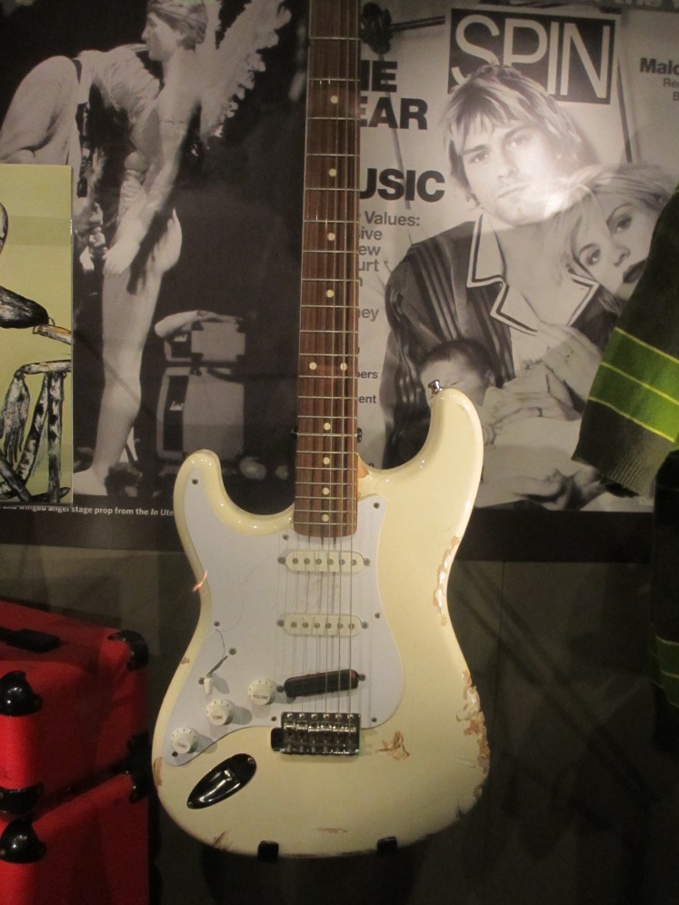 White Fender Stratrocaster as played by Kurt Cobain.