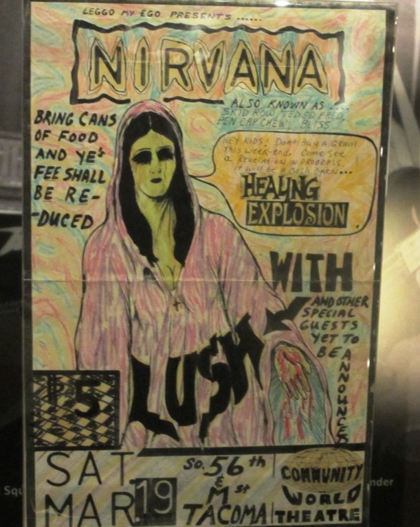 Nirvana at the Community World Theater. Tacoma, WA. Design by Kurt Cobain
