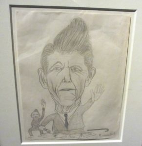 “Untitled (Ronald Reagan)”. Pencil sketch by Kurt Cobain during his senior year of high school, 1984-85.