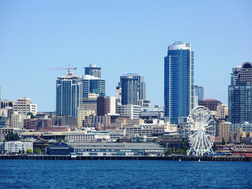 Seattle skyline, taken from the King County Water Taxi.
