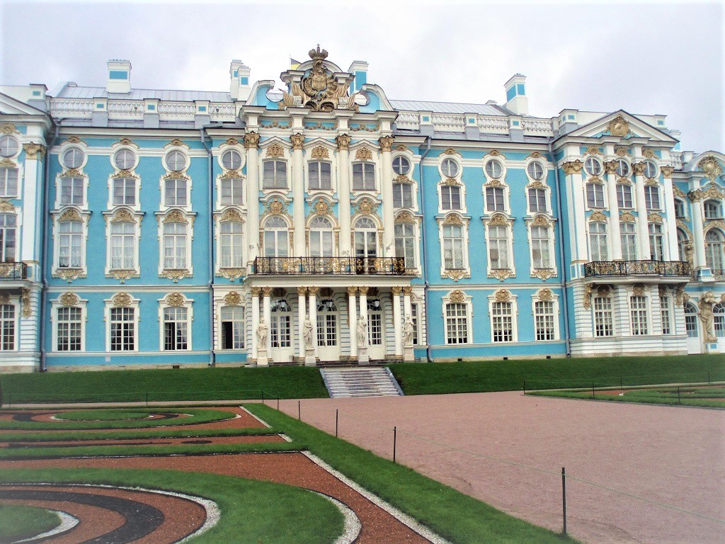 The south side of Catherine Palace in Pushkin, Russia, 30km south of Saint Petersburg.